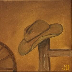Rust Brown Cowboy Hat Canvas Art